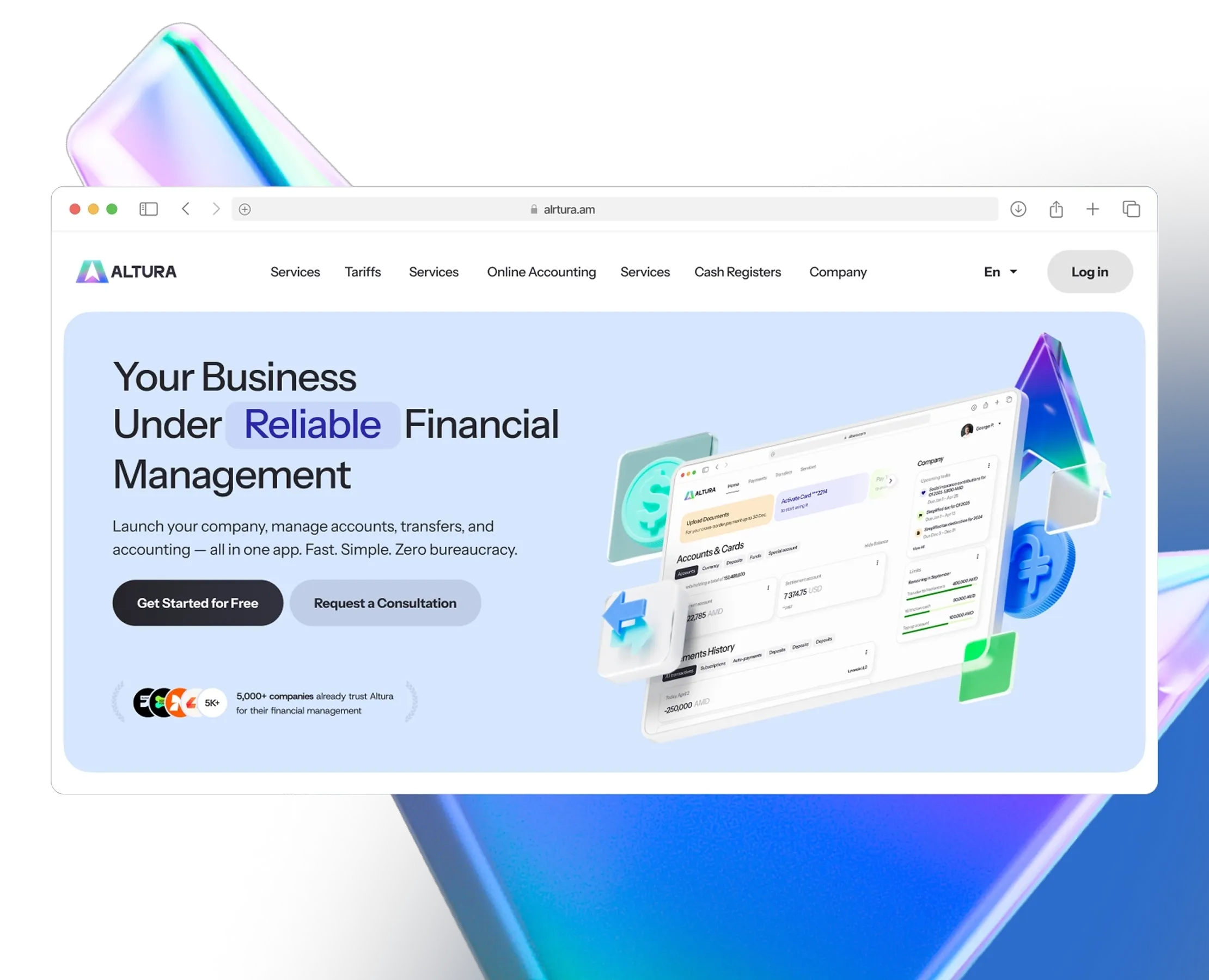 Altura Finance — Express Landing Design UX/UI